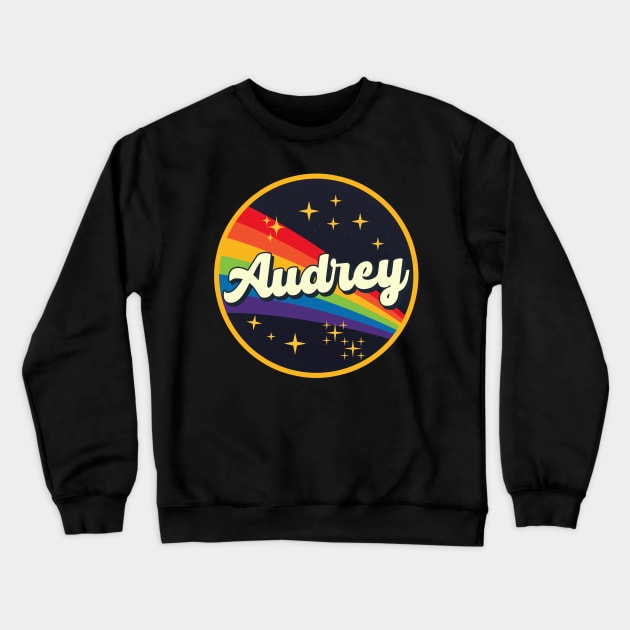 Audrey // Rainbow In Space Vintage Style Crewneck Sweatshirt by LMW Art